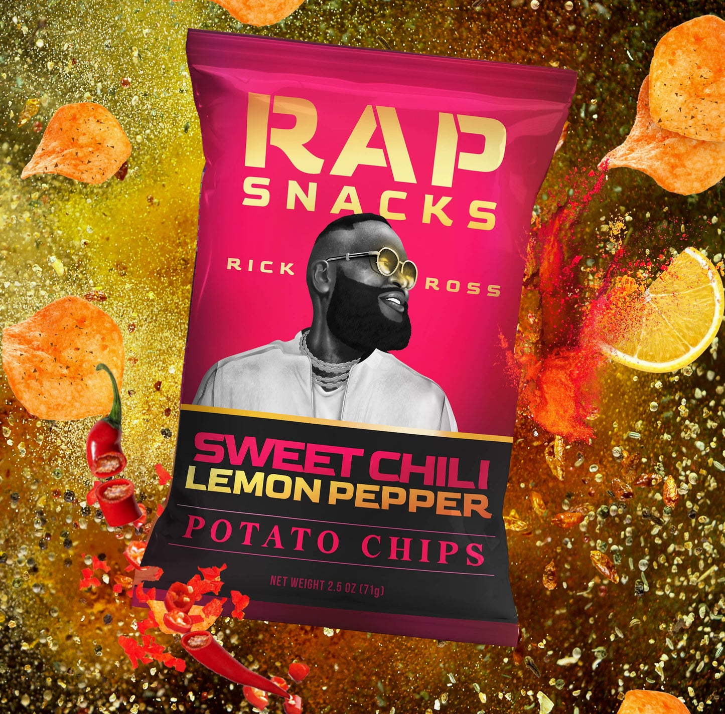Rick Ross Sweet Chili Lemon Pepper Potato Chips (2.5oz)