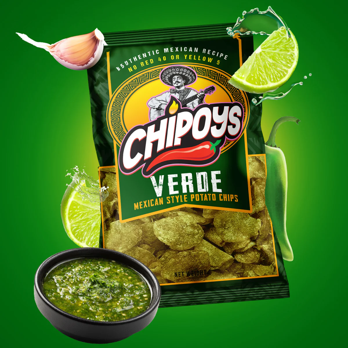 Chipoys Verde Potato Chips (2.5oz)