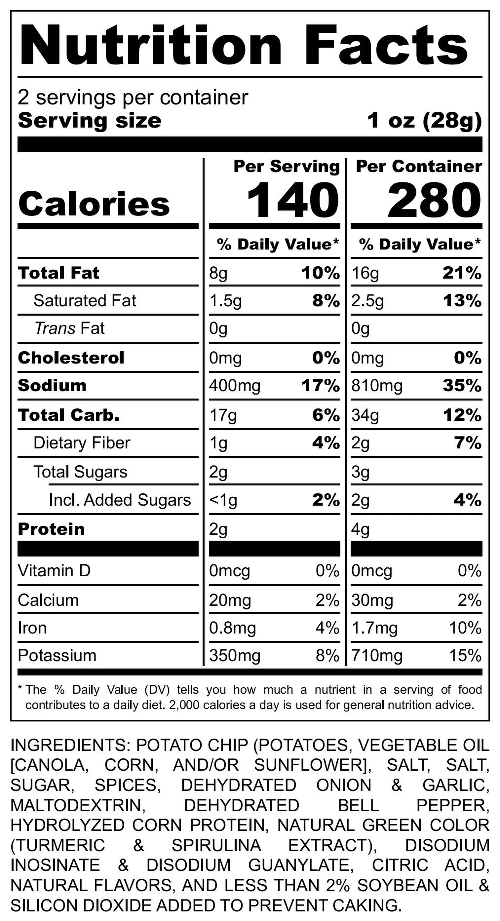 Chipoys Verde Potato Chips (2.5oz)