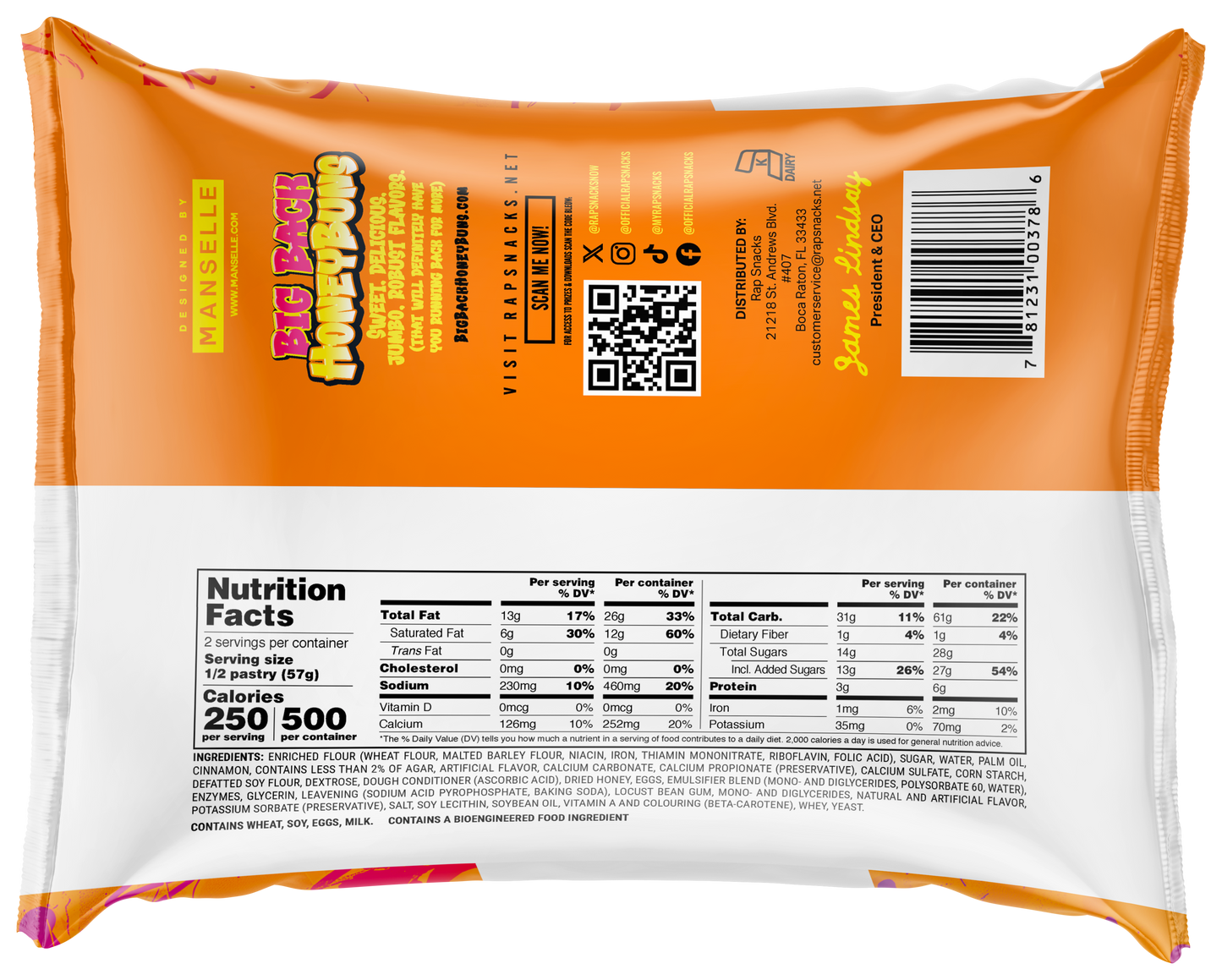 Rap Snacks Big Back Iced Honey Buns (4.75oz)